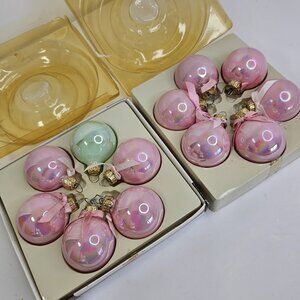 Glass Iridescent Vintage Christmas Ornaments 12pcs